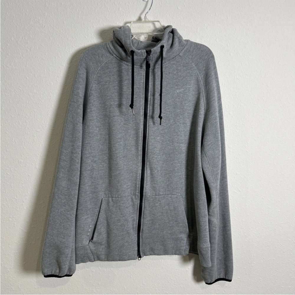Layer 8 Mens Hoodie Size XL Gray Full Zip Two Front Pockets Fleece Blend Fabric